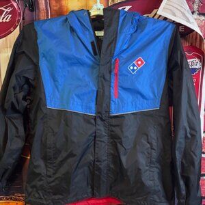 Domino's Pizza Employee Half Zip Hooded Pullover Size Large